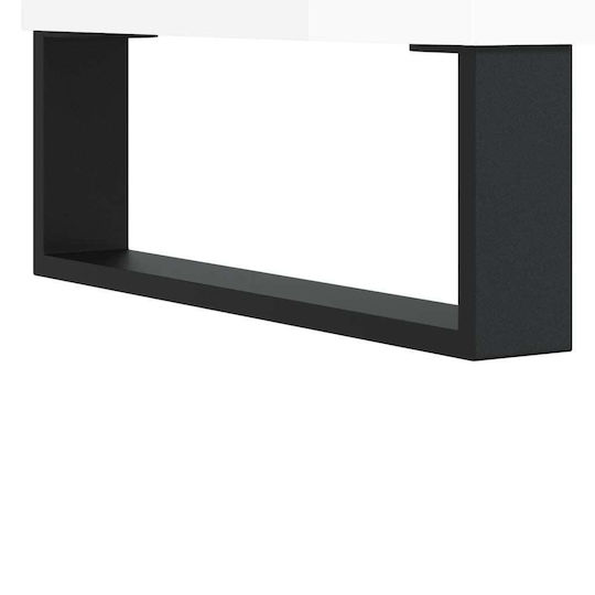 vidaXL Glossy Hi-Fi Furniture White 38x74.5x48cm