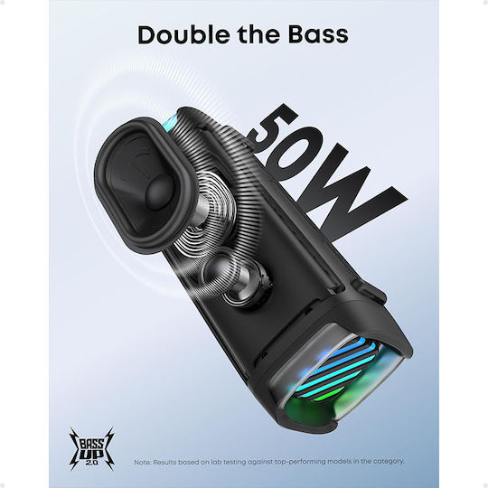 Soundcore by Anker Boom 3i Wasserdicht Bluetooth-Lautsprecher 50W mit Akkulaufzeit bis zu 16 Stunden Schwarz