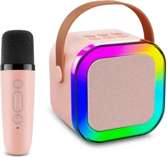Karaoke Speaker with Wireless Microphone and Lighting Effects K12 HTS00287 Pink