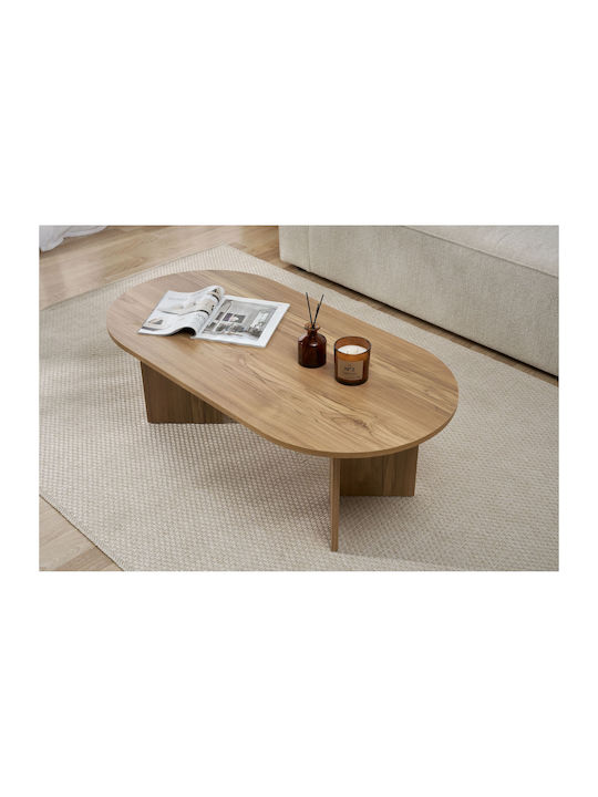 Овално Централно Кафе Масичка Sable Дървено Кафяво Ш119xД60xВ40см