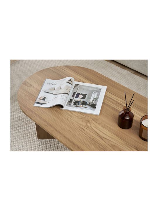Овално Централно Кафе Масичка Sable Дървено Кафяво Ш119xД60xВ40см