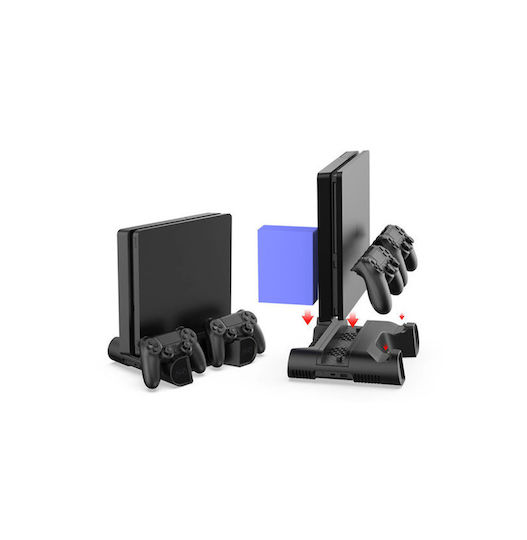 Dobe Βάση Φόρτισης 2 Χειριστήρια Ps4 Μαύρη 37895430
