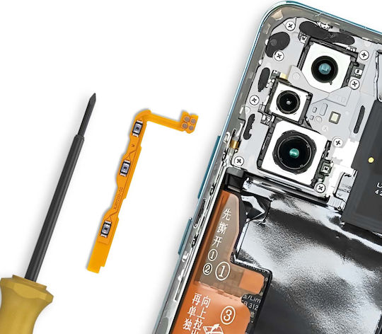 Clappio Power Volume Button Flex Cable Compatible Honor 200 Replacement Gold