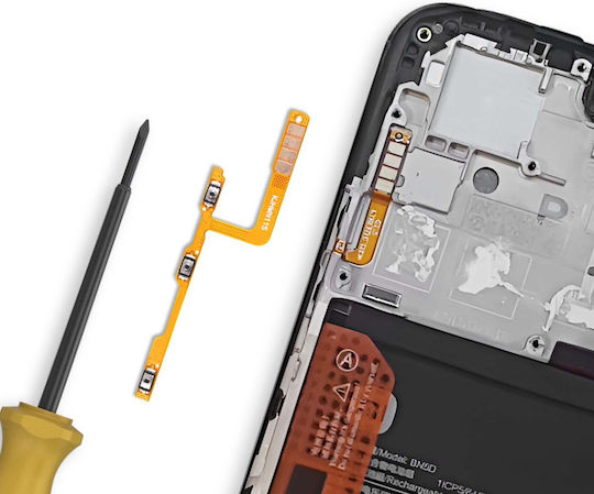 Clappio Power Volume Button Flex Cable Compatible Xiaomi Redmi Note 12s Replacement Gold