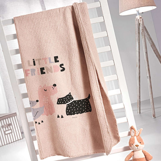 Saint Clair Παιδικό Κουβερλί Μονό Doggy Pinky Ultra Soft Ροζ 160x220εκ.
