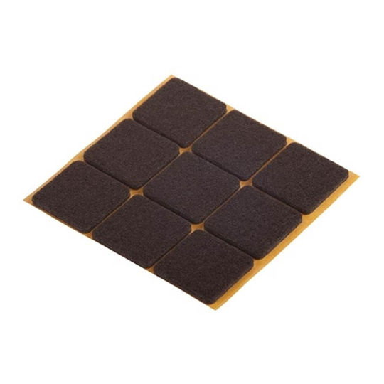 Saratoga Square Furniture Protectors 30x30mm Felt with Sticker 30x30mm 6 Pieces