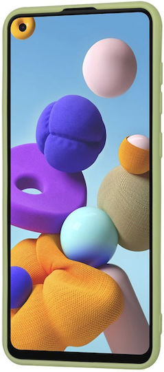 Techsuit Back Cover Silicone Green (Galaxy A21s)