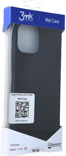 3MK Matt Back Cover Silicone 1.2mm Black (iPhone 12 Pro Max)