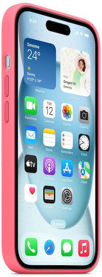 Apple Silicone Case with MagSafe Back Cover Σιλικόνης Ροζ (iPhone 15)