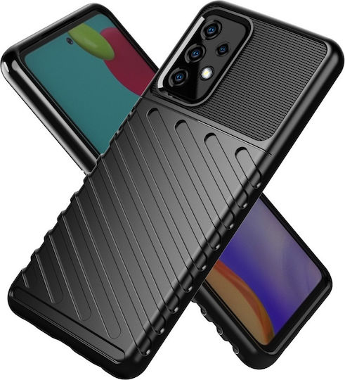 Forcell Thunder Umschlag Rückseite Silikon Schwarz (Galaxy A03s)