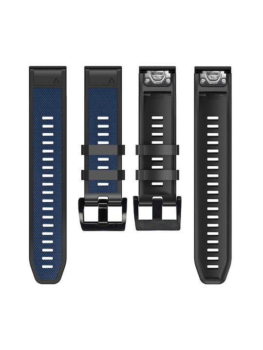 Силиконова Каишка Quickfit 22mm Garmin Син Черен