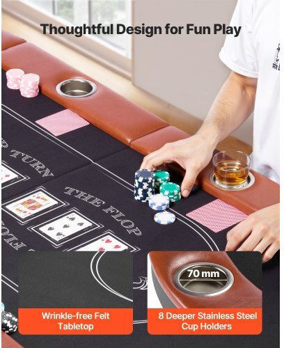 Vevor Masa de poker Metalic Pliabil Maro 1buc