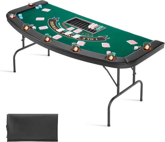 Vevor Poker Table Metal Foldable Green 1pcs