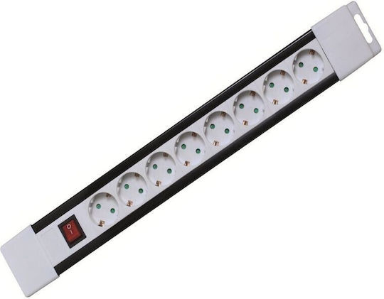 Power Strip 8 Positions with Switch and Cable 2m