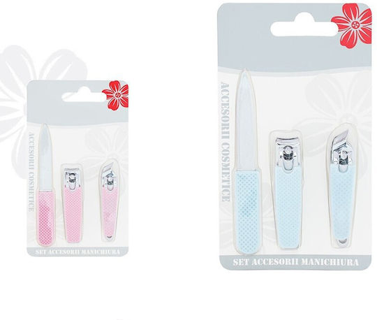 Set 3 Unelte Manichiură Pedichiură 9,5 Cm Oțel Inoxidabil Plastic