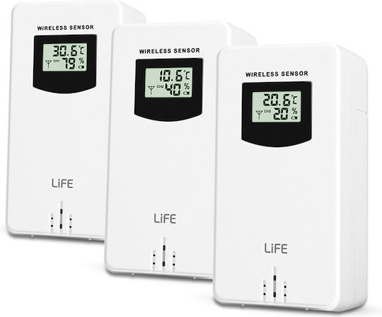 Life Continental Quad Display Wireless Digital Weather Station Tabletop / Wall Mounted Black