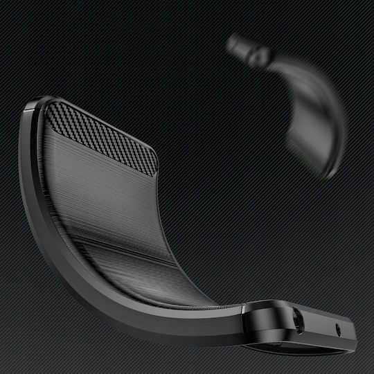 Hurtel Carbon Back Cover Σιλικόνης Μαύρο (Moto G53)