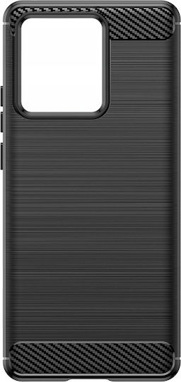 Hurtel Carbon Umschlag Rückseite Silikon Schwarz (Motorola Edge 40)