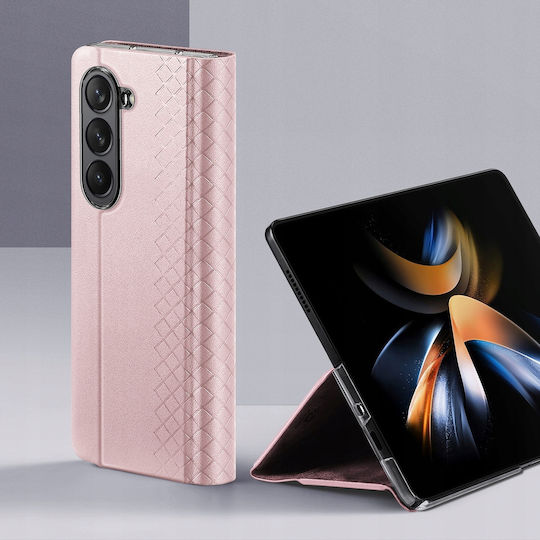 Dux Ducis Bril Brieftasche Leder Rosa (Galaxy Z Fold5)