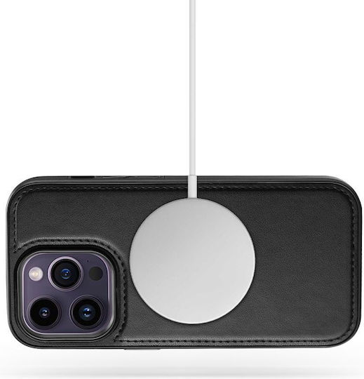 Tech-Protect Wallet Piele artificială / Silicon Negru (iPhone 15 Pro)
