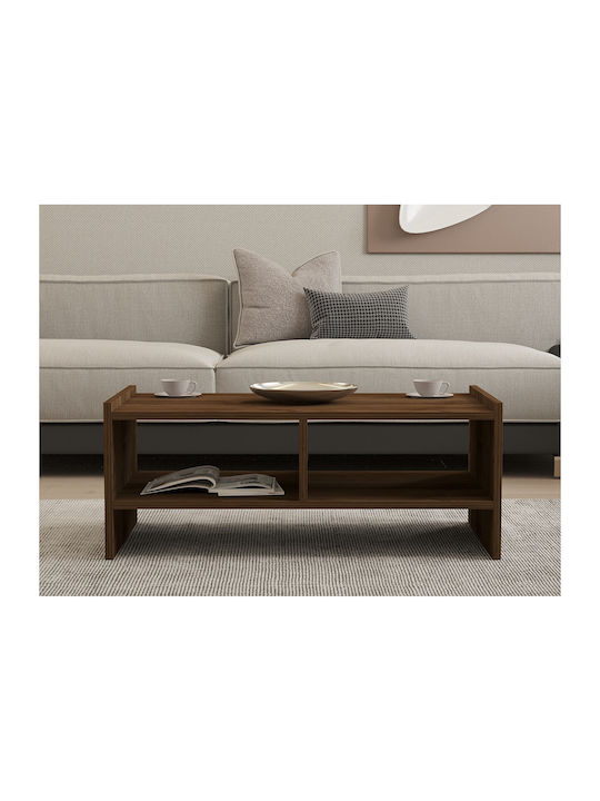 Ορθογώνιο Κεντρικό Τραπεζάκι Pera Ξύλινο Walnut Μ90xΠ50xΥ35εκ.