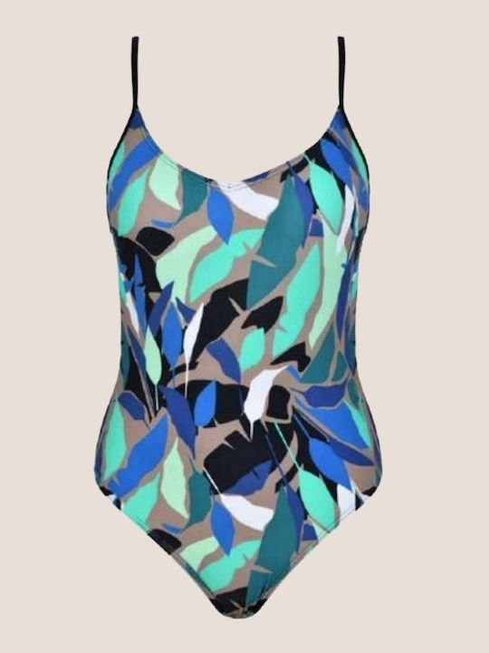 Naturana Women's One-Piece Shades Of Green Swimsuit Adjustable Straps 73390 Green Beachwear Swimsuit