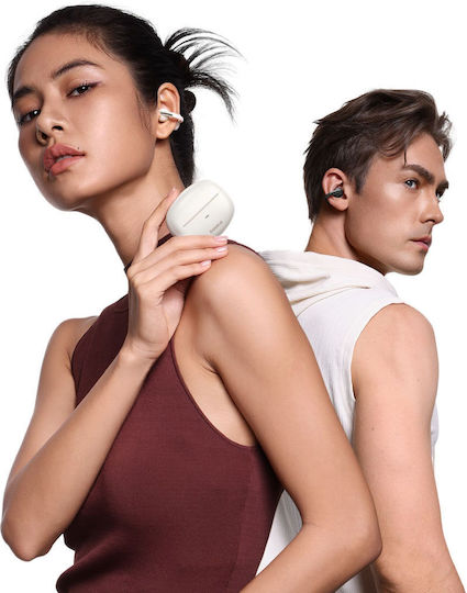 Baseus Bowie MC1 Open Ear Bluetooth Handsfree Ακουστικά με Αντοχή στον Ιδρώτα και Θήκη Φόρτισης Λευκά