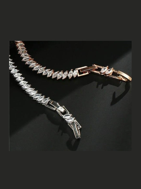Women's Bracelet Gold Plated with Zircon