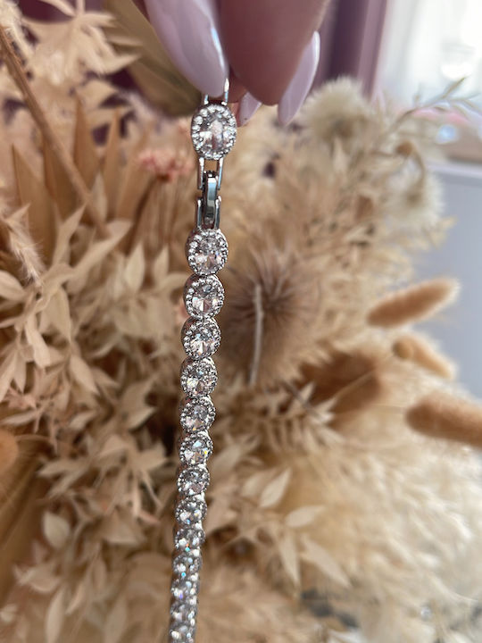 Women's Steel Bracelet with Zircon 15cm