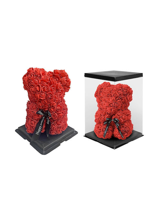 Ursuleț din Trandafiri Artificiali 422982 Red 25cm în cutie HOMie