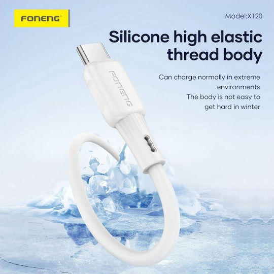 Foneng USB-C to Lightning Cable 27W Λευκό 1m