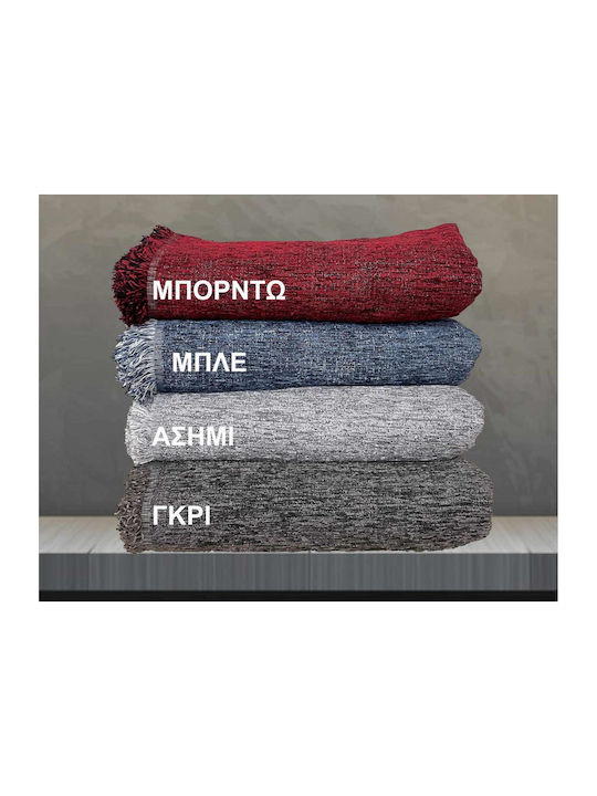 Linea Home Σετ Ριχτάρια 3τμχ Chenille Μπλε Ντένιμ LH2021320