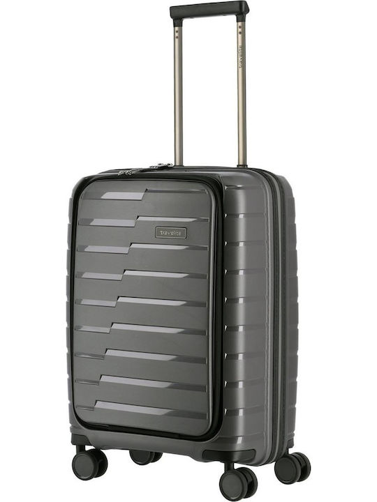 Travelite Βαλίτσα Ταξιδίου Καμπίνας Σκληρή Anthracite με 4 Ρόδες Ύψους 55εκ.
