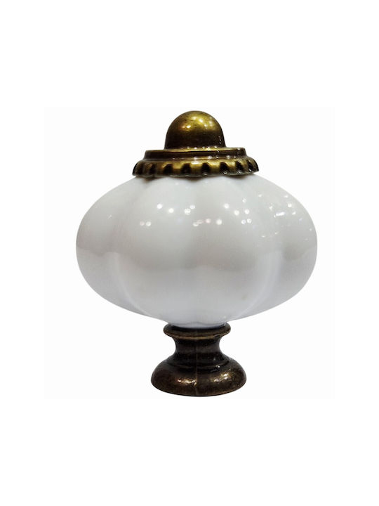 ACM Antique Knob Furniture made of Plastic & Zamak & Metallic White-plastic Bronze-metal 30mm (Center Distance 30mm) 11988-000-PLA1 1pcs