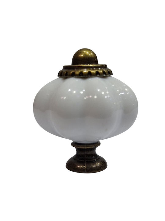 ACM Antique Knob Furniture made of Plastic & Zamak & Metallic White-plastic Bronze-metal 30mm (Center Distance 30mm) 11988-000-PLA1 1pcs