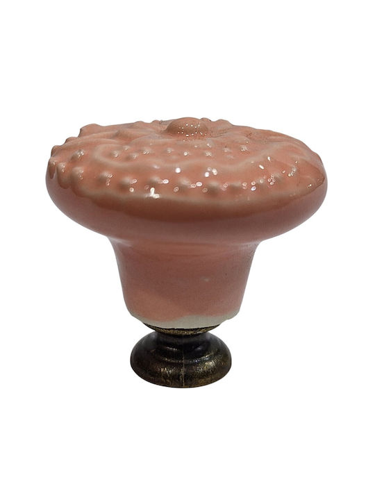 Premier Kids Antique Knob Furniture made of Zamak & Porcelain & Metallic Pink 35mm (Center Distance 35mm) 11955-000-ARG1 1pcs