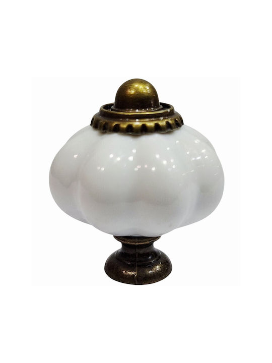 ACM Antique Knob Furniture made of Plastic & Zamak & Metallic White-plastic Bronze-metal 30mm (Center Distance 30mm) 11988-000-PLA1 1pcs