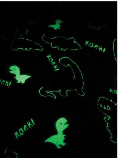 Dimcol Kids Duvet Cover Glow in the Dark Single Dinosaur Blue 160x220cm