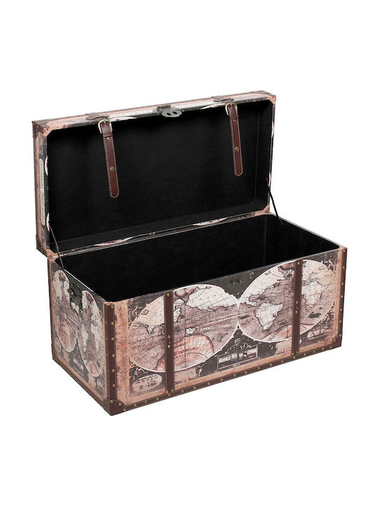 Keskor Wooden Decorative Trunk Brown 80x41x41cm