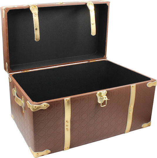 Keskor Wooden Decorative Trunk Brown 58x35x35cm