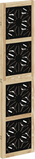 Vidaxl Room Divider 3 Panels Brown Black Solid Paulownia Wood