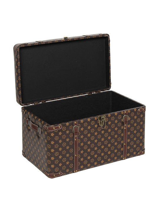 Keskor Διακοσμητικό Μπαούλο Ξύλινο Καφέ 59x35x35εκ.