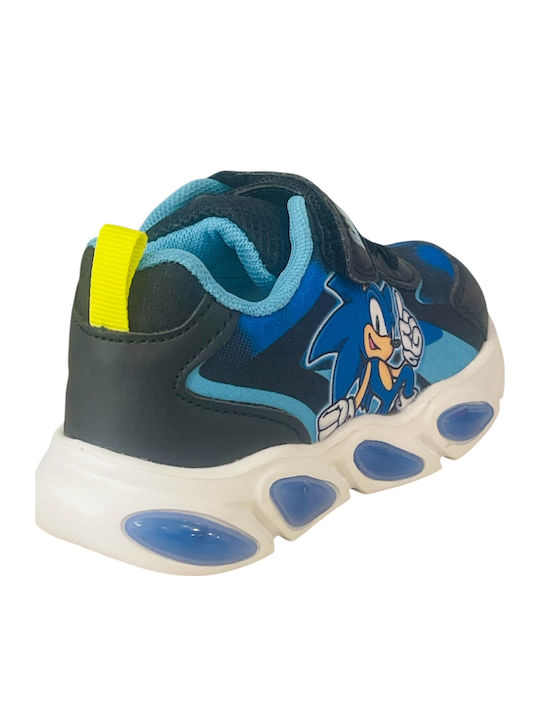 Sonic Παιδικά Sneakers με Σκρατς & Φωτάκια Μαύρα
