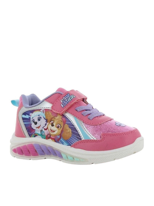 Παιδικά Sneakers Ανατομικά με Σκρατς & Φωτάκια Φούξια