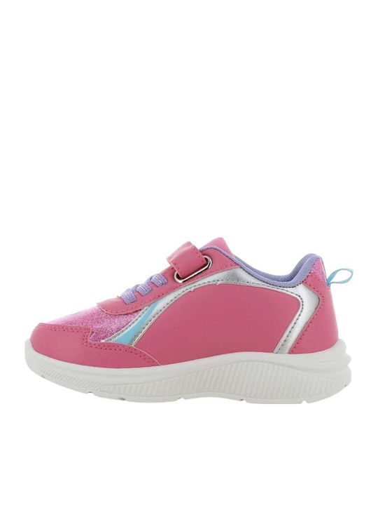 Παιδικά Sneakers Ανατομικά με Σκρατς & Φωτάκια Φούξια