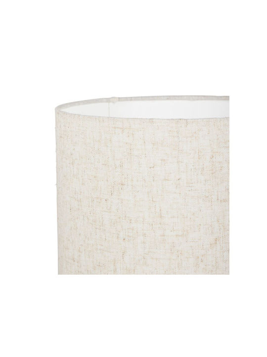 Ostaria Ceramic Table Lamp for Socket E27 with Beige Shade and White Base