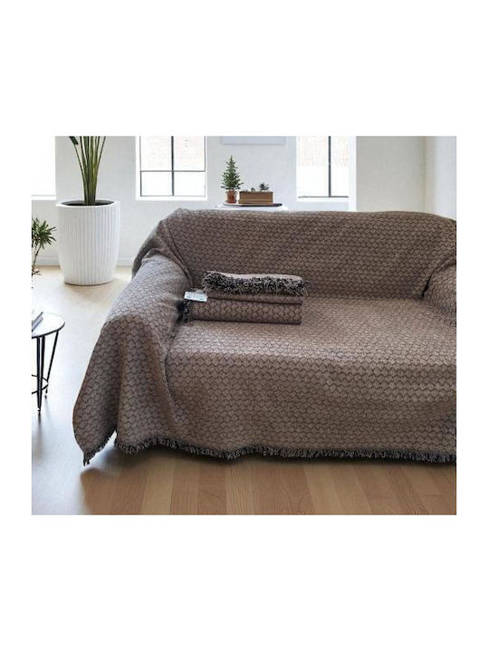 Linea Home Lotus Sesselüberwurf Chenille 180x160cm Herstellerfarbe Mocca
