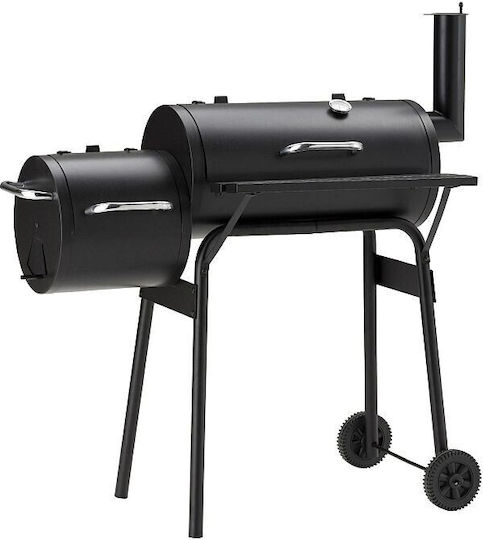 Charcoal Grill with Thermometer and Smoker