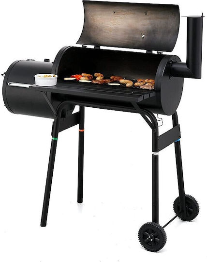 Charcoal Grill with Thermometer and Smoker