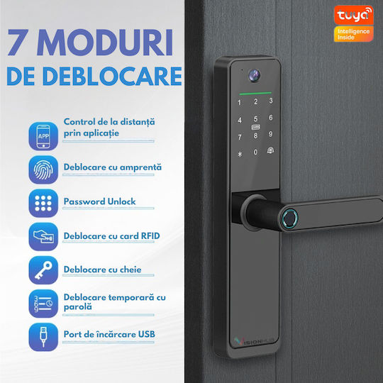 Lacăt Electronic în culoare Negru cu Conectivitate Wi-Fi